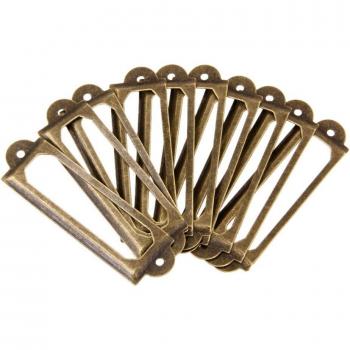 Porteur d’étiquettes pour cartes de bureau – armoire à tiroirs et cadre en bronze antique