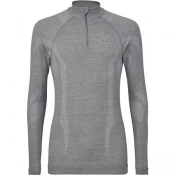 Falke Herren Unterhemd Long Sleeve Zip – XL Grau