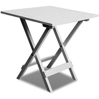 Día y Noche Mesa terraza bistró madera maciza de acacia blanco 46x46x47 cm