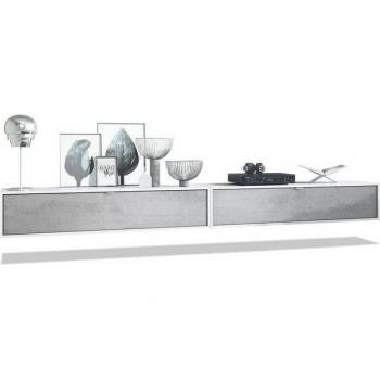 Vladon Lana 1400 – TV-Kommode mit Klappe, Beton Oxid, 2er-Set