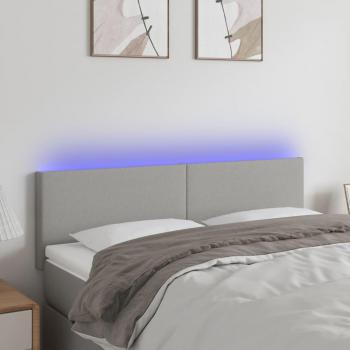 Testiera a LED Grigio Chiaro 144x5x78/88 cm in Tessuto cod mxl 51148