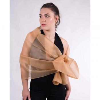Chal de Organza Seda Natural Beige