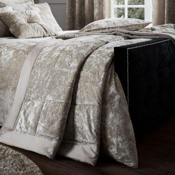 Catherine Lansfield Crushed Velvet Bedspread Brown 220 x 220 cm