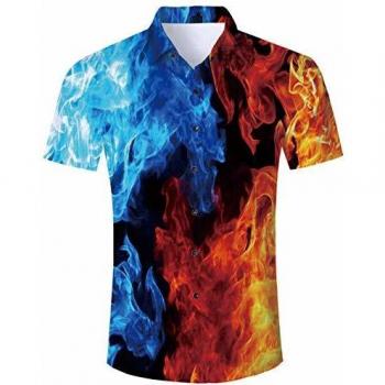 Firewave Beach Tee – XL Men’s Hawaiian Flame Top