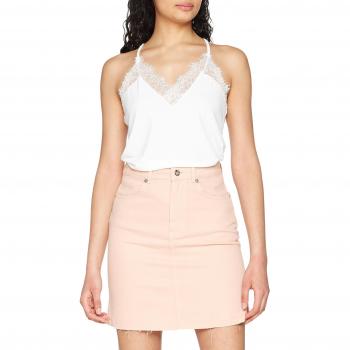 Vero Moda Vmmilla Top S/l Dentelle Blanc Femme 42