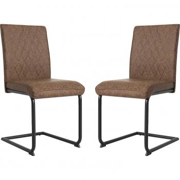 Brown Nelson Industrial Dining Chairs – Twin Pack