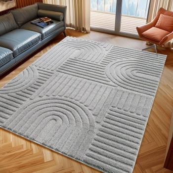 Tapis Taro Argenté 3D Scandinave 280x370