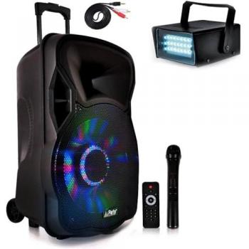 Enceinte de fête 700W 12 à LEDs RVB avec batterie et connectivité USB/BT/SD/FM