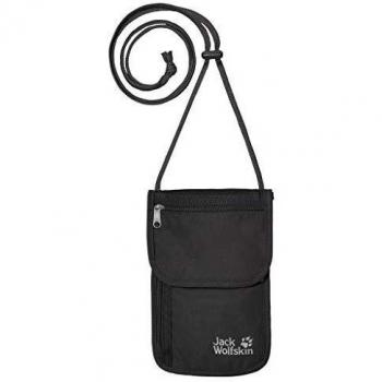 Pochette tour de cou Jack Wolfskin Mixte-Adulte, Noir, Taille unique