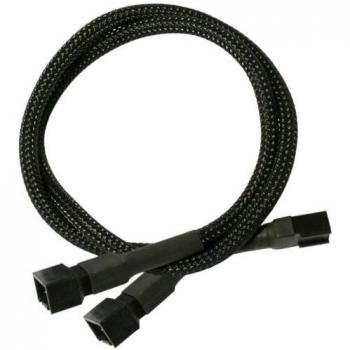Nanoxia 900100003, 3-Pin Molex Splitter, Male/Female Connector, 0.6m Cable, Black