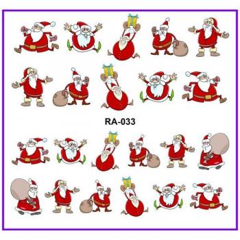 UPRETTEGO Xmas Santa Clause Water Decal Nail Stickers Cat Dog RA031-036