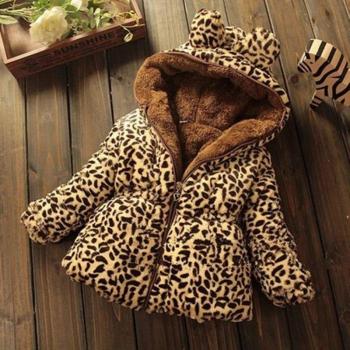Warm Leopard Print Coat for Toddler Girls