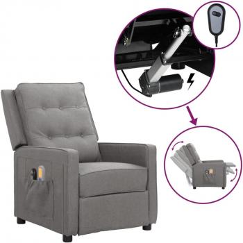 Vidaxl Elektrische Massagebank – hellgrauer Stoff