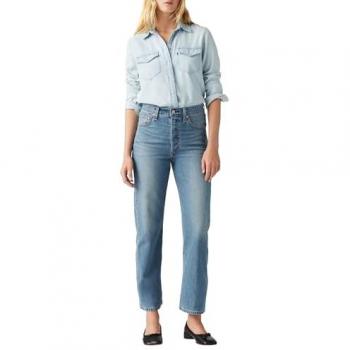 Levi’s® Damen‑Jeans RIBCAGE Straight Ankle – 25/29, Vintage-Waschung, Blau