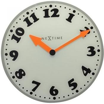 Nextime, Wanduhr, klok 8152, Ø43 cm, Wand, Mädchen, Farbvariationen: Weiß/Grau/Schwarz/Orange