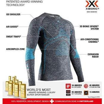 X-Bionic Energy Accumulator 4.0 Long Sleeve Base Layer Dark Grey Melange / Blue Male