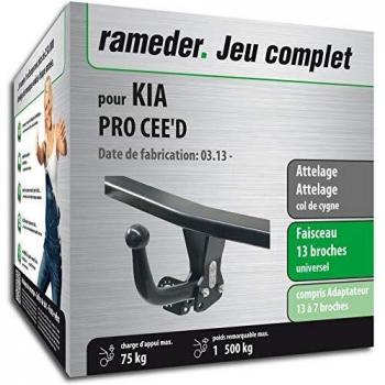 Attelage démontable KIA Pro CEE'D avec outil et faisceau 13 broches