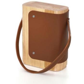 Trompette Yao – Bloc pour 5 couteaux de cuisine, bois d’hévéa marron (taille unique)