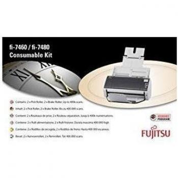 Fujitsu FI‑74x0 Ersatzrollenkit – 2 Einzugsrollen, 2 Bremsrollen