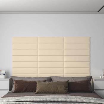 VidaXL Wandpaneele 12 Stk Creme 60x15 cm Stoff 1,08 m²