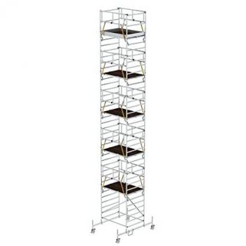 Munk SG‑Rollgerüst „Doppel‑Plattform“ 1,35×1,80 m – Fahrbalken, 12,54 m AH