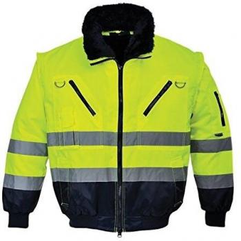 Portwest PJ50YNR4XL Hi-Vis 3 in 1 Pilot Jacket Yellow/Navy 4XL
