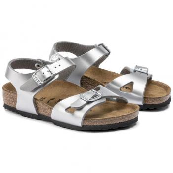 Sandalo per bambina Birkenstock Rio Metallic Silver 24-35
