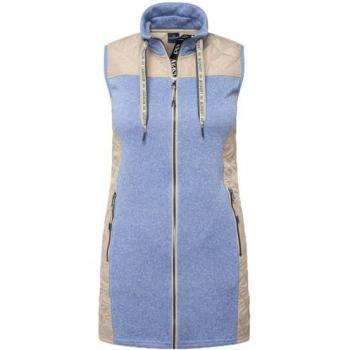 LAURASON Strickfleece-Weste mit Stepp-Einsätzen für Damen