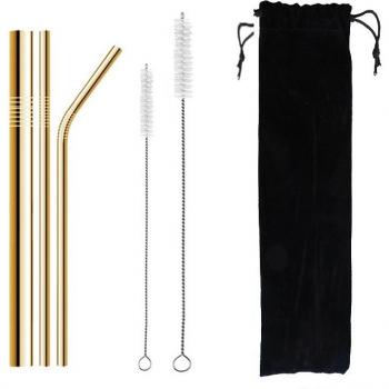 Accesorios Ecológicos para Bebidas, Pajitas de Metal Reutilizables, 6/12 mm x 215 mm