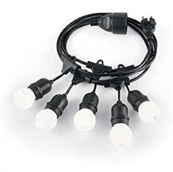 Ideal Lux Fiesta 5 Light Pendant Bar Light Black IP44
