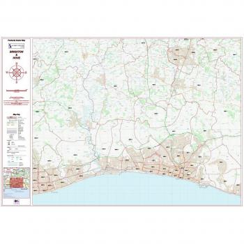 Brighton & Hove Colour City Sector Map – Matte Paper, Flat Format