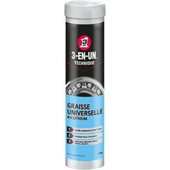 Graisse de lithium 3 en 1 pour toutes surfaces et matériaux, avec cartouche de 400g