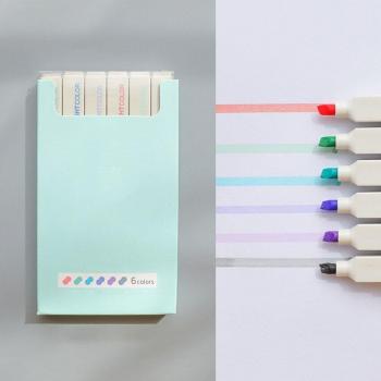 6pcs Set of Colorful Highlighter Markers