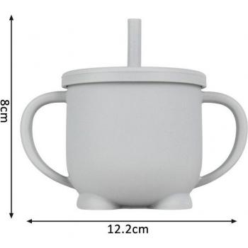 Baby Feeding Silicone Cup 200ML with Straw