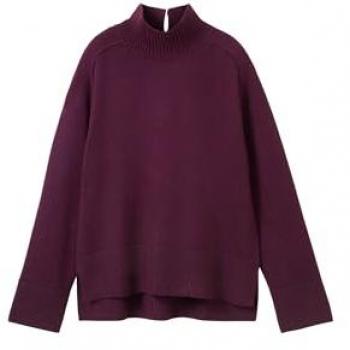 Tom Tailor Regular Fit Strickpullover, weicher Viskose-Mix, Stehkragen, Größe XXL, Dunkelrot