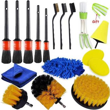17 Pcs Car Detailing Brushes for Leather and Air Vents