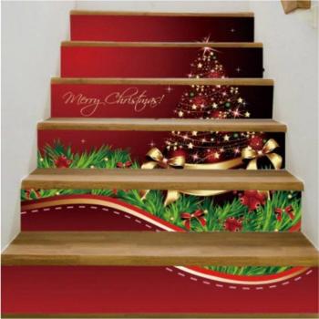 3D Christmas Snowman Vinyl Stair Stickers