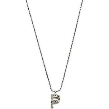 Collar Pertegaz inicial P 41 cm. metal rodiado mujer 1.5 cm