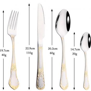 Kit de cuisine en argenterie dorée