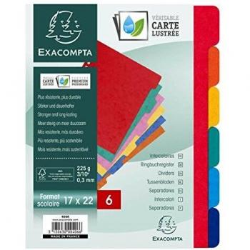 6 intercalaires 17 x 22 cm