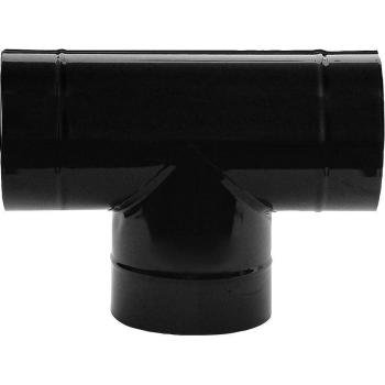 Te de estufa 90° vitrificado negro 100 mm