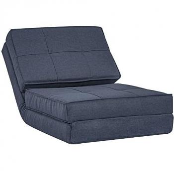 Sofá Cama HOMCOM, Silla de Suelo Azul, 61 x 73 x 58 cm