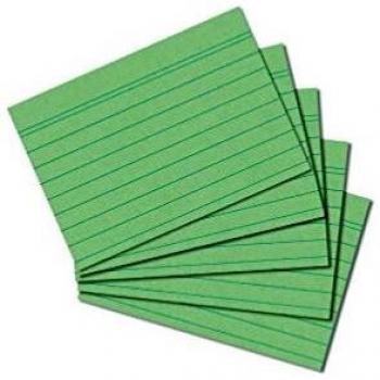 Set de 100 Fiches Herlitz Bristol Format A8 Ligné Vert