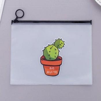 Beibaobao Cactus Transparent Cosmetic Storage Pouch