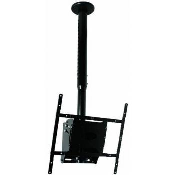 B-Tech BT8426 Adjustable Drop Flat Screen Ceiling Mount with Tilt for Medium/Large Screens (Black)