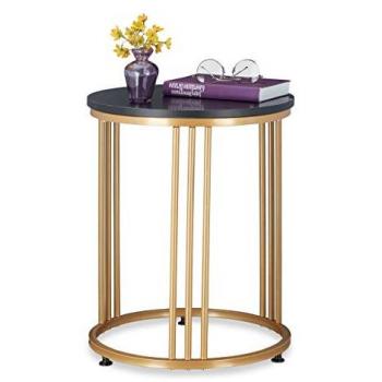 Mesa Auxiliar Negro y Dorado