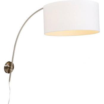 Stahl-Wandleuchte Arc, ohne Leuchtmittel, E27, Weiß, 1-flammig