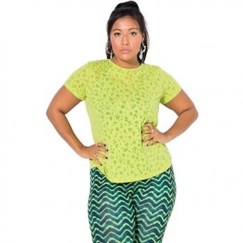 Studio Untold Damen‑Rundhalsshirt – Sport‑Classic, Halbarm, Größe L, Grün, 80 % Baumwolle / 20 % Polyester