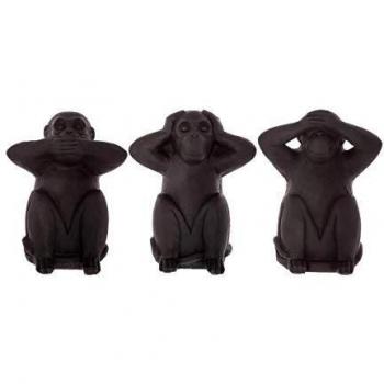 Set di 3 Scimmie Sabio in Resina, modello H23