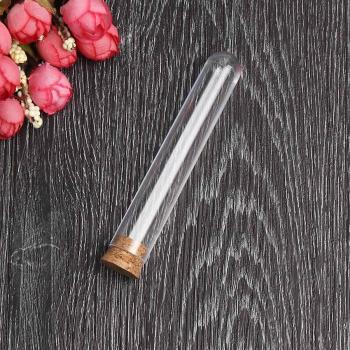 10pcs 18x100mm Round Bottom Clear Plastic Test Tubes with Cork Stoppers